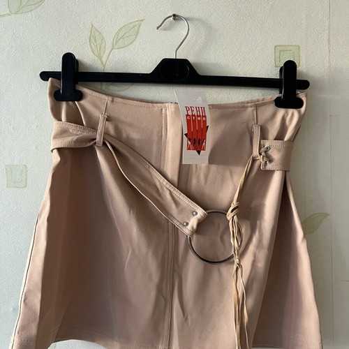 A-Style beige skirt with belt, new, size S