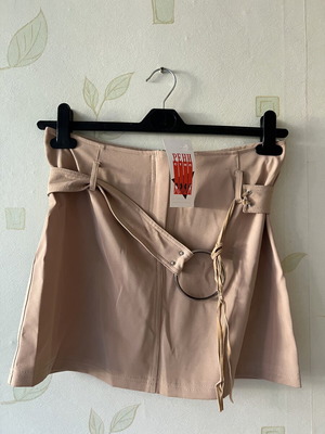 A-Style beige skirt with belt, new, size S