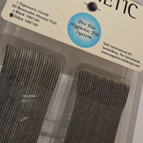 Magnetic professional nail file with 50 replacement pads new