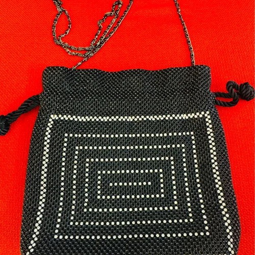 Sceilan Vintage Black Evening Crossbody Bag with Strass new