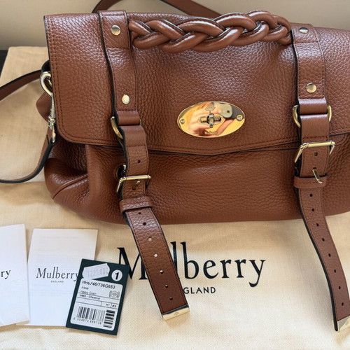 Mulberry Alexa Regular shoulder bag new, medium chestnut leather