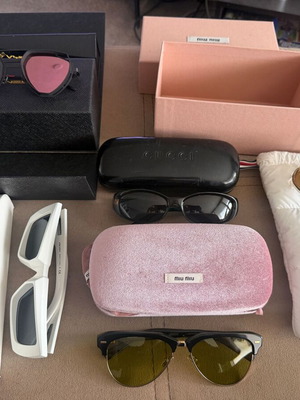 Sunglasses set of 5 including Prada, Miu Miu, Gucci, Moncler and Vysen like new