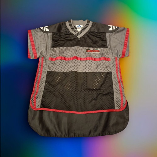 Adidas vintage mesh jersey used, size S, black-red