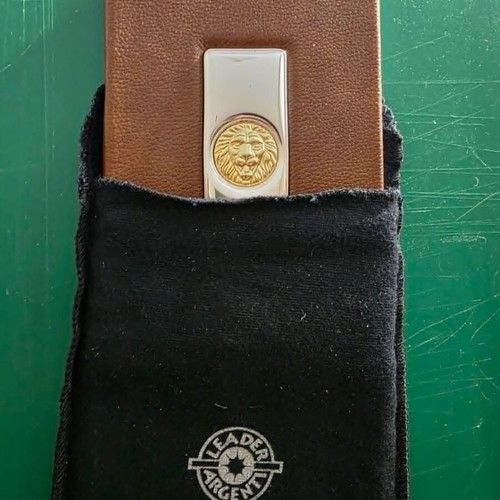 Leader Argenti luxury leather agenda with 925 silver lion head
