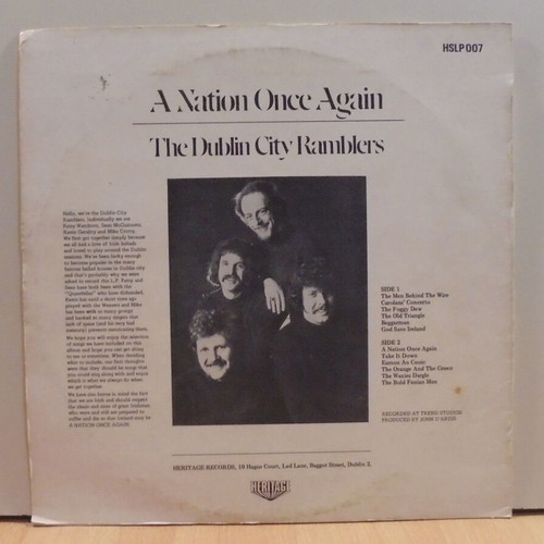 The Dublin City Ramblers A Nation Once Again vinyl record 33 rpm 1974 used