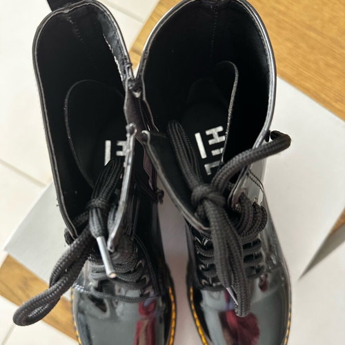 Boots black patent leather like new, size 36