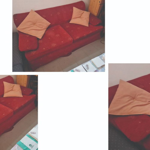 Sofas, set of 2, red
