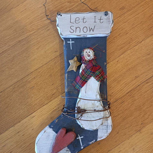 Wooden stocking ornament 30cm like new