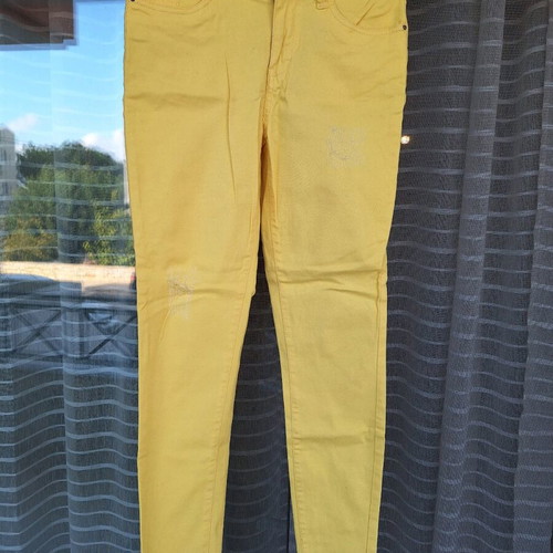 Yellow Pink Woman pants small new for spring and summer