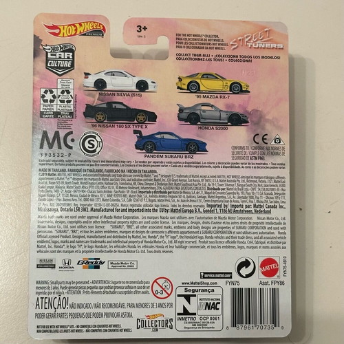 Hot Wheels Street Tuners ‘95 Mazda RX-7 yellow Premium Real Riders new