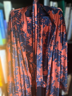 Abstracto set με kimono-pants σαν καινούργιο, πορτοκαλί και μπλε