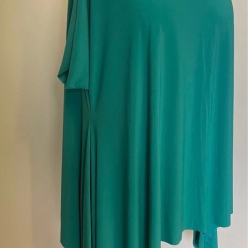 Green emerald asymmetric blouse like new, viscose, size large-xl