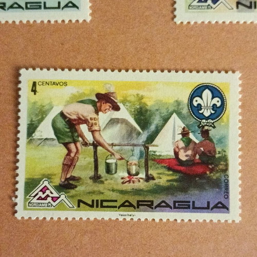 Nicaragua stamps with scout theme new
