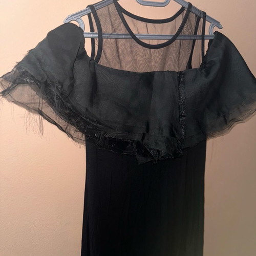 Dress new black with tulle and satin, size S