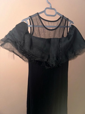 Dress new black with tulle and satin, size S