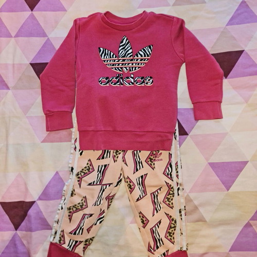 Adidas tracksuit set 2 years pink like new