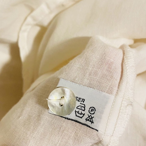 Luisa Oversized Linen Shirt white, new, 3/4 sleeve