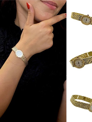 Baume Mercier ρολόι χρυσό 14 καράτια με 32 μπριγιάν