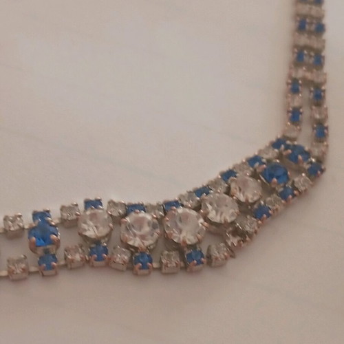Murano bracelet like new with blue and white crystals from Venice