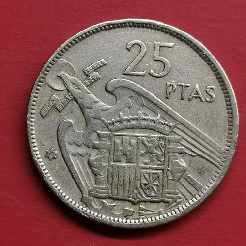 Coin Spain 25 Pesetas 1957 like new