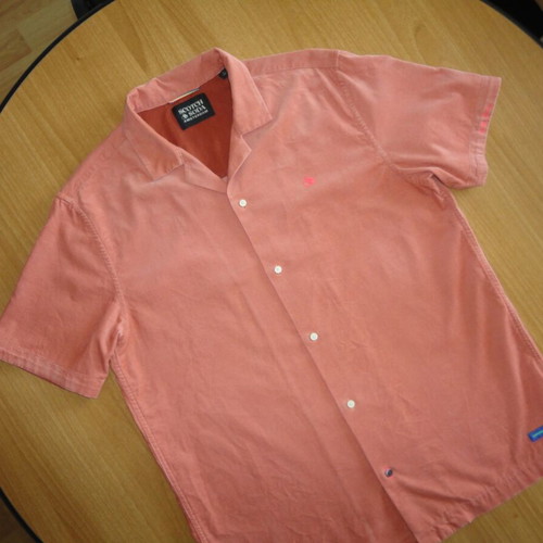 Scotch & Soda men's shirt short sleeve size M like new, orange