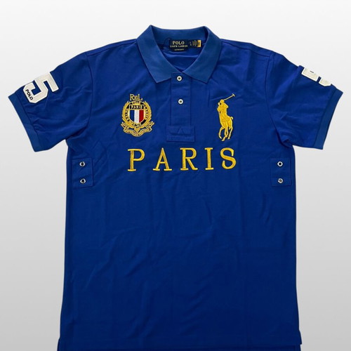 Polo Ralph Lauren Paris blue polo shirt size L