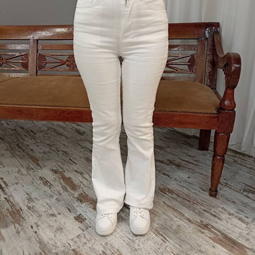 White flare jeans Pink Woman like new, size XXS