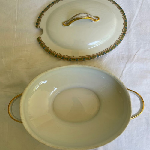 Wm Guerin Limoges oval soup tureen used antique