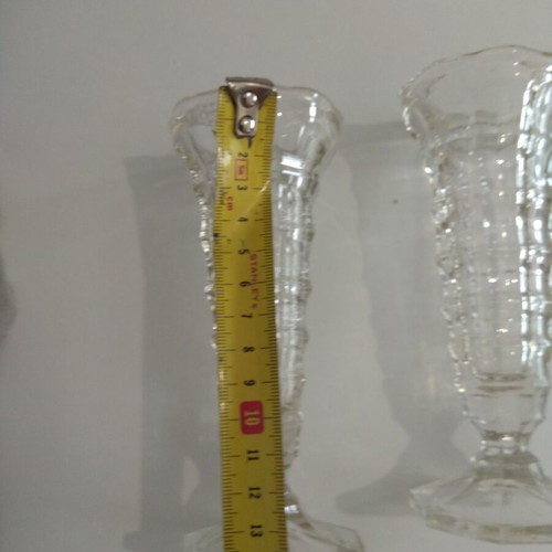 Vintage glass vases or candle holders used, set of 2 pieces