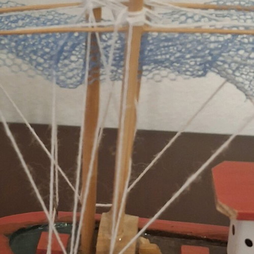 Handmade wooden decorative boat like new