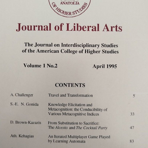 Journal of Liberal Arts four issues new, English
