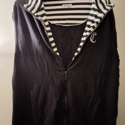 Genesis sleeveless cardigan, blue cotton