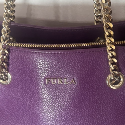Furla Tote bag like new with chain handles purple