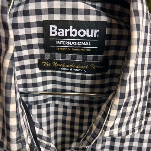 Barbour International women's black and white gingham shirt, size M