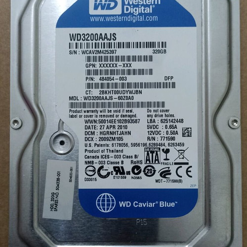 Western Digital Caviar Blue 320GB WD3200AAJS HDD used SATA 2
