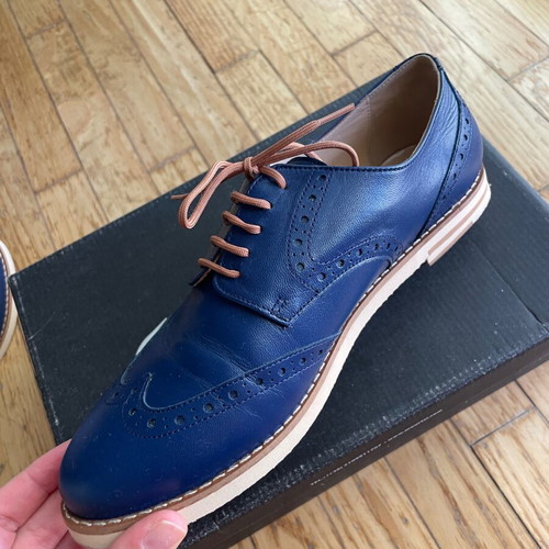 Oxford leather shoes Mourtzi navy size 39 new