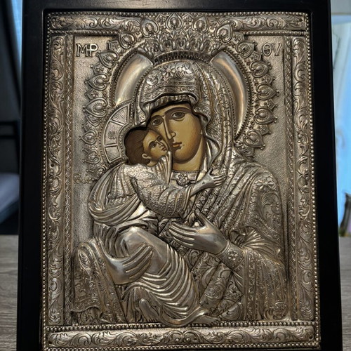 Silver icon of Panagia used, 950 silver