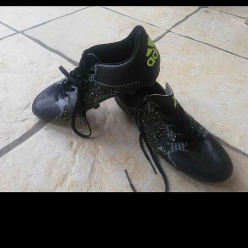 Adidas football shoes new, size 40.5, black with free shin guards