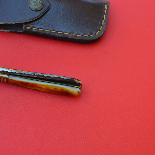 Damascus Custom Made Folding Tando Knife With Stain Bone Handle