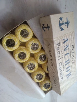 Κουβαράκια cotton perle καινούργια, πακέτο 10, κίτρινα