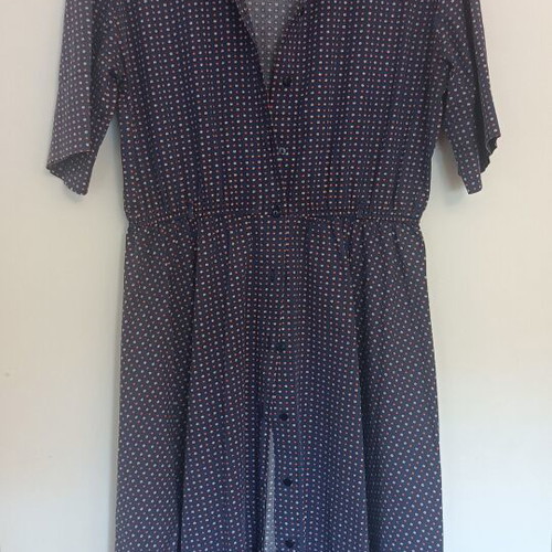 Innocent cotton midi shirt dress with geometric polka dots