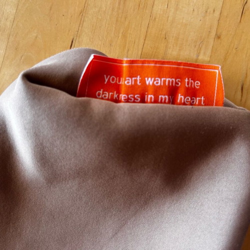 Burgundy soft toiletry bag with zip used