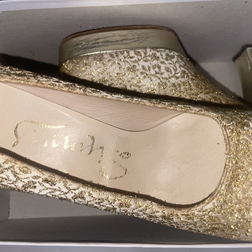 Wedding shoes size 35 like new, beige and gold pumps