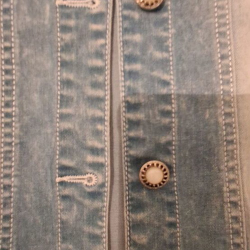 Jean jacket used turquoise and white, size S