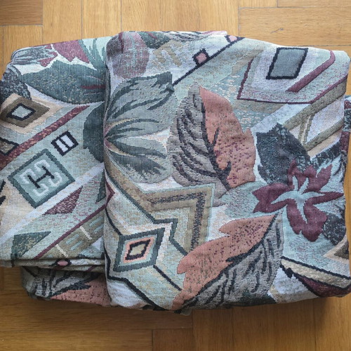 Upholstery fabric used, 2 pieces, thick weave, shiny thread