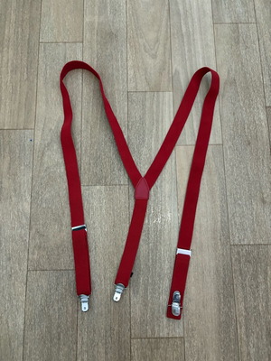 Red suspenders new, 108 cm length adjustable