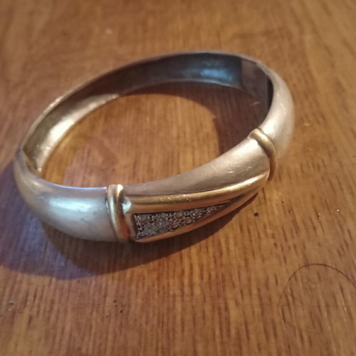 Silver 925 bracelet with 14k gold and diamonds used