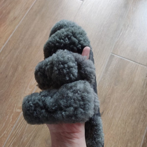 EMU Australia Jacana adjustable slippers used, grey with merino wool