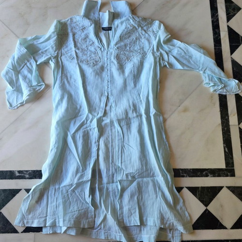 Cotton shirt Estate with slits, size M, like new, turquoise
