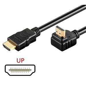 Καλώδιο 1.5 μέτρων HDMI 19pin 1.4v Corner up Powertech CAB-H015